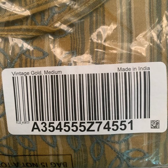 NWT LOGO BY LORI GOLDSTEIN STRIPED WOVEN EMBROIDERED BLOUSE VINTAGE GOLD MEDIUM - Picture 13 of 14